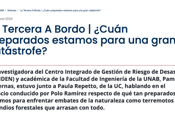 UNAB | ¿Cuán preparados estamos para una gran catástrofe?