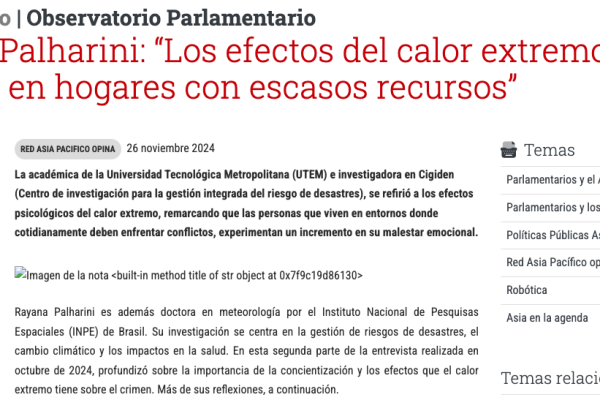 BCN | Rayana Palharini: “Los efectos del calor extremos se agravan en hogares con escasos recursos”