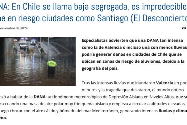 Cr2 | DANA: En Chile se llama baja segregada, es impredecible y pone en riesgo ciudades como Santiago