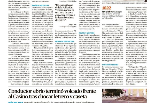 El Mercurio de Valparaíso | Quintero, Concón y Viña son puntos críticos ante tsunamis