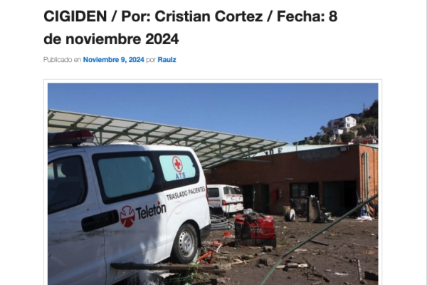 RNE | Los desastres no discriminan / Por: CIGIDEN / Por: Cristian Cortez