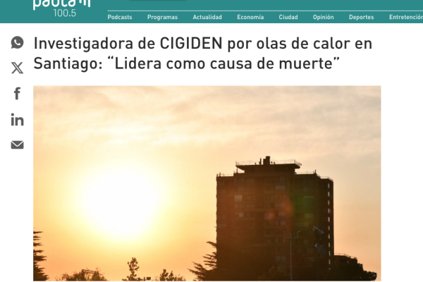 Radio Pauta | Investigadora de CIGIDEN por olas de calor en Santiago: “Lidera como causa de muerte”