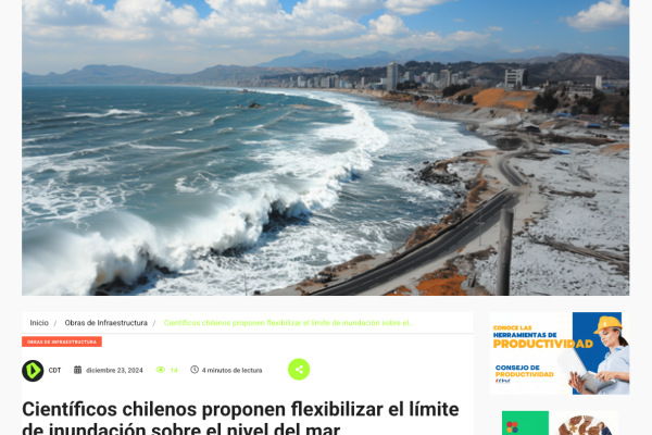 CDT | Científicos chilenos proponen flexibilizar el límite de inundación sobre el nivel del mar