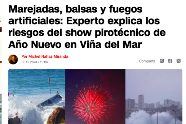 CNN Chile | Marejadas, balsas y fuegos artificiales: Experto explica los riesgos del show pirotécnico de Año Nuevo en Viña del Mar