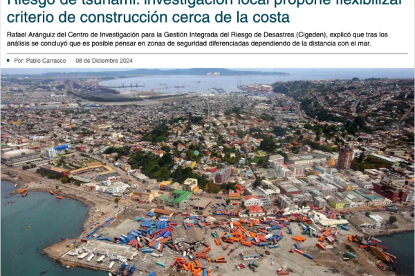 Diario Concepción | Riesgo de tsunami: investigación local propone flexibilizar criterio de construcción cerca de la costa (2024)