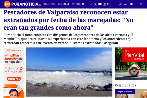PuraNoticia | Pescadores de Valparaíso reconocen estar extrañados por fecha de las marejadas: “No eran tan grandes como ahora”
