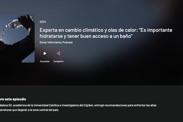 Sonar FM | Experta en cambio climático y olas de calor: “Es importante hidratarse y tener buen acceso a un baño”