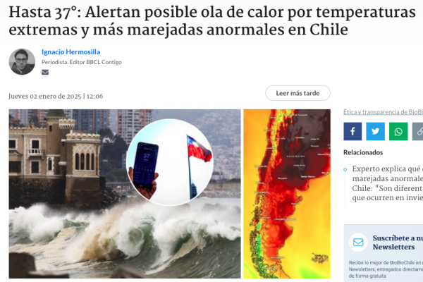Biobio | Hasta 37°: Alertan posible ola de calor por temperaturas extremas y más marejadas anormales en Chile