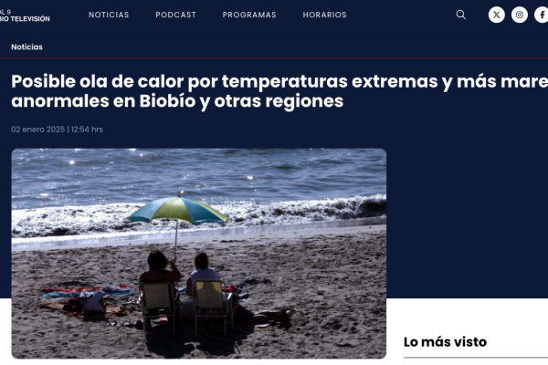 Canal 9 | Posible ola de calor por temperaturas extremas y más marejadas anormales en Biobío y otras regiones