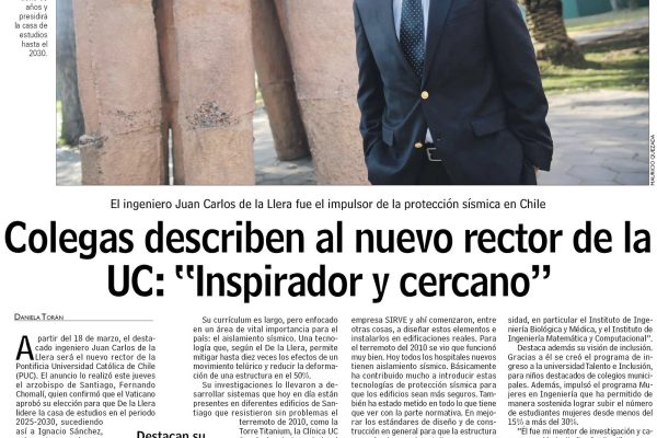 LUN | Colegas describen al nuevo rector de la UC: “Inspirador y cercano”