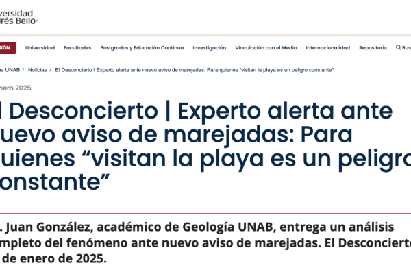 UNAB | El Desconcierto | Experto alerta ante nuevo aviso de marejadas: Para quienes “visitan la playa es un peligro constante”