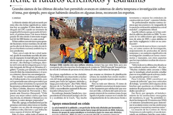 El Mercurio | Mejorar la conectividad y la cultura sísmica en migrantes es una tarea pendiente frente a futuros terremotos y tsunamis