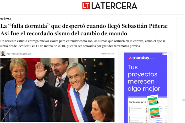 La Tercera | La “falla dormida” que despertó cuando llegó Sebastián Piñera: Así fue el recordado sismo del cambio de mando