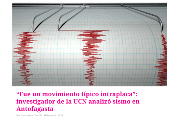 Termometro | “Fue un movimiento típico intraplaca”: investigador de la UCN analizó sismo en Antofagasta