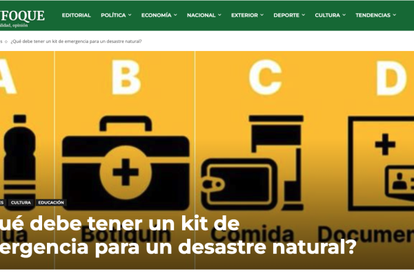 El Desenfoque | ¿Qué debe tener un kit de emergencia para un desastre natural?