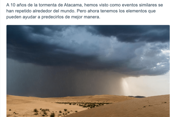 Meteored | A una década de la tormenta de Atacama: reflexiones y aprendizajes para el futuro