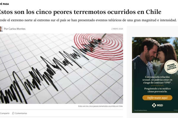 La Tercera | Estos son los cinco peores terremotos ocurridos en Chile
