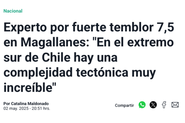 Meganoticias | Experto por fuerte temblor 7,5 en Magallanes: “En el extremo sur de Chile hay una complejidad tectónica muy increíble”