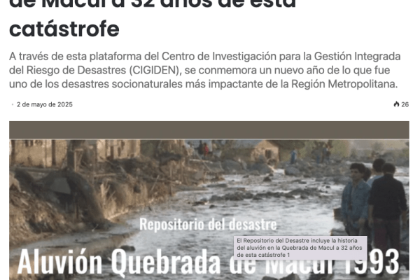 Radio Comunicativa | El Repositorio del Desastre incluye la historia del aluvión en la Quebrada de Macul a 32 años de esta catástrofe