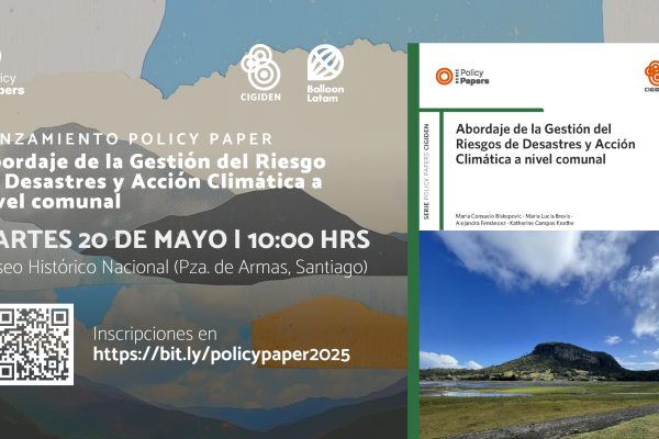 Nuevo Policy Paper CIGIDEN impulsa acción climática y gestión del riesgo en municipios