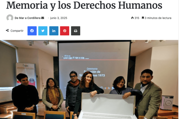 De Cordillera a Mar | Donan sismogramas del 11 de septiembre de 1973 al Museo de la Memoria y los Derechos Humanos