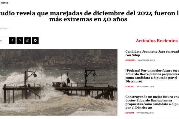 Radio Nuevo Mundo | Estudio revela que marejadas de diciembre del 2024 fueron las más extremas en 40 años
